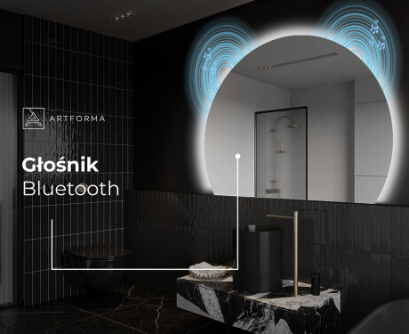 Półokrągłe Lustro LED duże na ścianę W221 #6