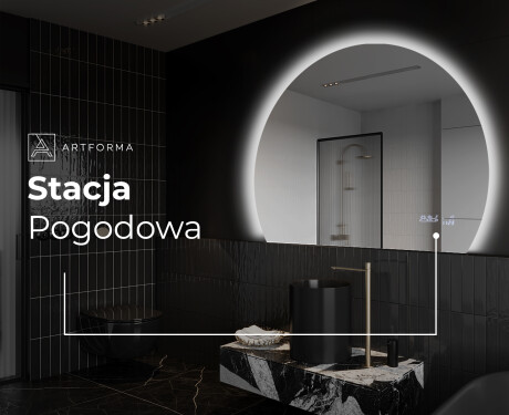 Półokrągłe Lustro LED duże na ścianę W221 #7