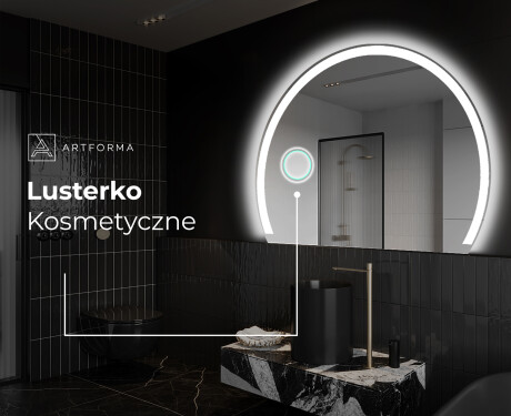 Lustro półokrągłe LED na ścianę W222 #5