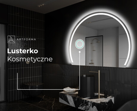 Półokrągłe Lustro LED duże na ścianę W223 #5