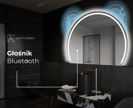 Półokrągłe Lustro LED duże na ścianę W223 #6