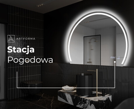 Półokrągłe Lustro LED duże na ścianę W223 #7