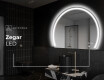 Półokrągłe Lustro LED duże na ścianę W223 #8
