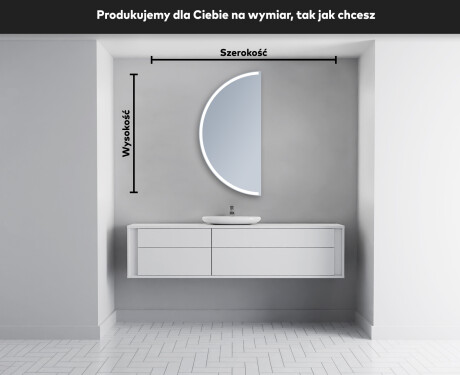 Półokrągłe Lustro LED duże na ścianę D222 #4
