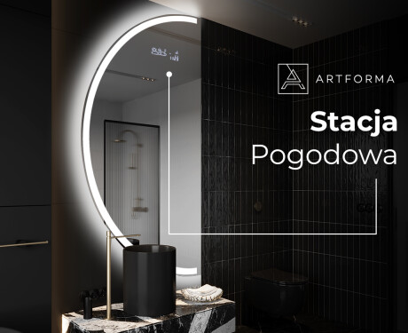 Półokrągłe Lustro LED duże na ścianę D222 #6