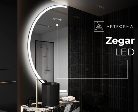 Półokrągłe Lustro LED duże na ścianę D222 #7