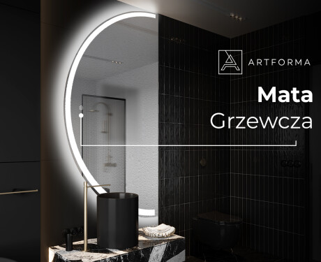 Półokrągłe Lustro LED duże na ścianę D222 #8