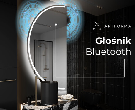 Lustro półokrągłe LED na ścianę półkole D223 #5