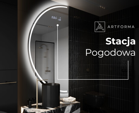 Lustro półokrągłe LED na ścianę półkole D223 #6