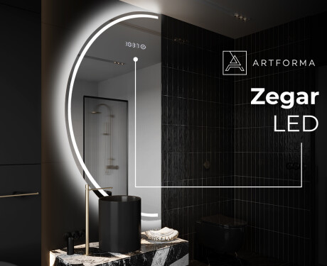 Lustro półokrągłe LED na ścianę półkole D223 #7