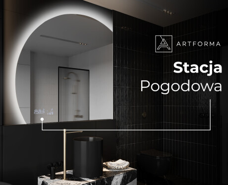 Półokrągłe Lustro LED duże na ścianę X221 #6