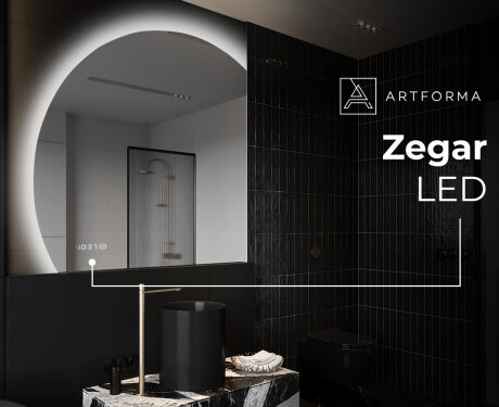 Półokrągłe Lustro LED duże na ścianę X221 #7