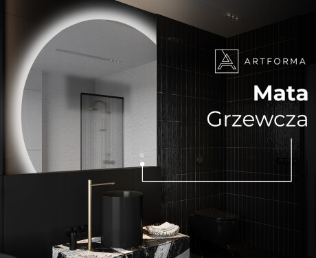 Półokrągłe Lustro LED duże na ścianę X221 #8