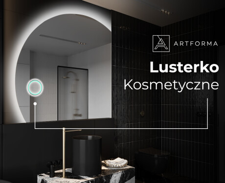 Półokrągłe Lustro LED duże na ścianę X221 #9