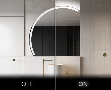 Półokrągłe Lustro LED duże na ścianę X222 #3