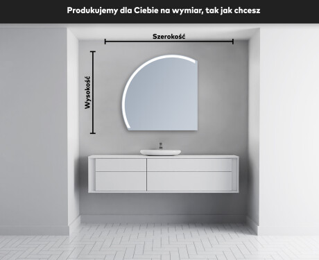 Półokrągłe Lustro LED duże na ścianę X222 #4