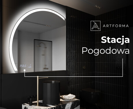 Półokrągłe Lustro LED duże na ścianę X222 #6