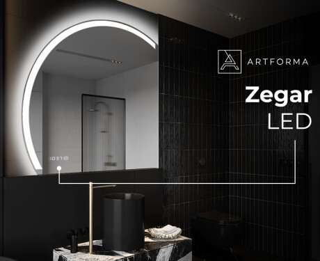 Półokrągłe Lustro LED duże na ścianę X222 #7