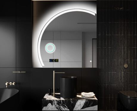 Półokrągłe Lustro LED duże na ścianę X222 #10