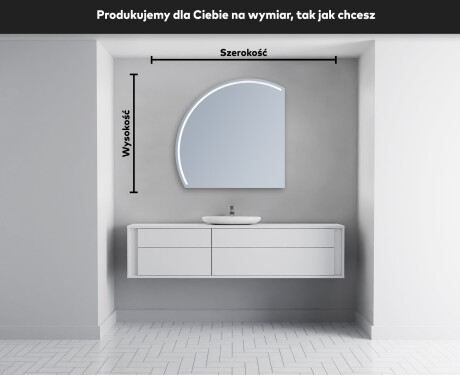 Półokrągłe Lustro LED duże na ścianę X223 #4