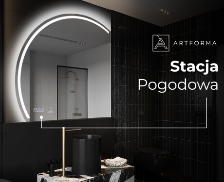 Półokrągłe Lustro LED duże na ścianę X223 #6
