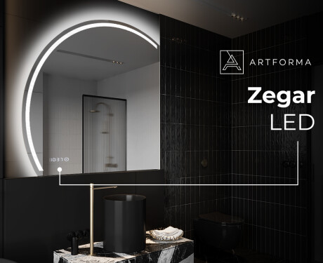 Półokrągłe Lustro LED duże na ścianę X223 #7