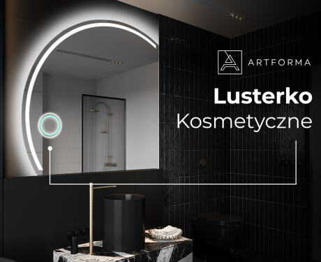 Półokrągłe Lustro LED duże na ścianę X223 #9