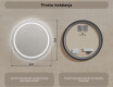 Okrągłe Lustro Łazienkowe Podświetlane 80cm z zimną barwą LED 7000K, ciepłą barwą 3000K lub barwą neutralną 4500K #7