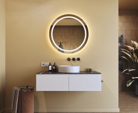 Okrągłe Lustro Łazienkowe Podświetlane 80cm z zimną barwą LED 7000K, ciepłą barwą 3000K lub barwą neutralną 4500K #8