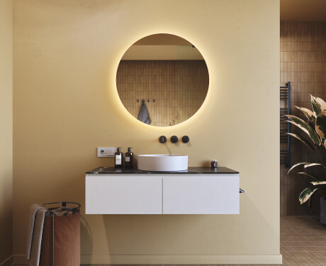 Okrągłe Lustro Łazienkowe Podświetlane 80cm z zimną barwą LED 7000K, ciepłą barwą 3000K lub barwą neutralną 4500K #8