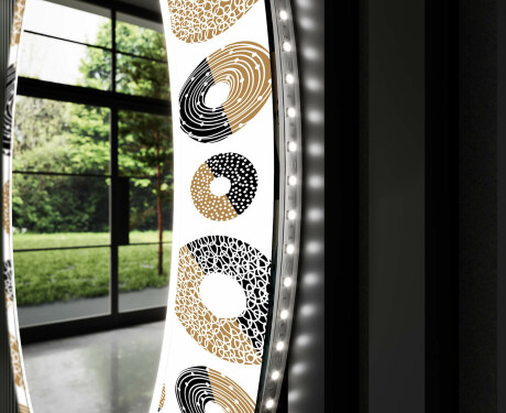 Okrągłe podświetlane lustro dekoracyjne LED do salonu - Donuts #11