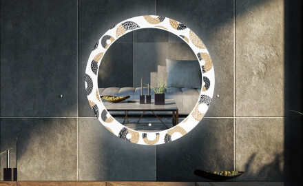 Okrągłe podświetlane lustro dekoracyjne LED do salonu - Donuts