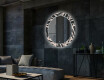 Okrągłe podświetlane lustro dekoracyjne LED do salonu - Lines #2
