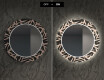 Podświetlane lustro okrągłe LED dekoracyjne do salonu - Lines #7