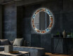 Okrągłe podświetlane lustro dekoracyjne LED do salonu - Color Triangles #2