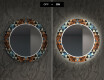 Podświetlane lustro okrągłe LED dekoracyjne do salonu - Color Triangles #7