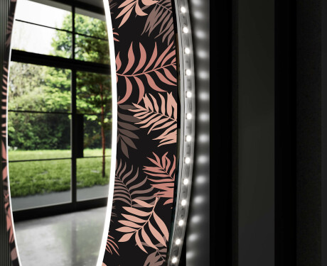 Podświetlane lustro okrągłe LED dekoracyjne do salonu - Jungle #11