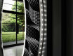 Podświetlane lustro okrągłe LED dekoracyjne do salonu - Dark Wave #11