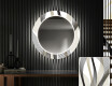 Okrągłe podświetlane lustro dekoracyjne LED do przedpokoju - Waves #1