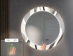 Podświetlane lustro okrągłe LED dekoracyjne do przedpokoju - Waves #5