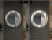 Okrągłe podświetlane lustro dekoracyjne LED do przedpokoju - Waves #7