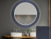 Okrągłe podświetlane lustro dekoracyjne LED do łazienki - Blue Drawing #1