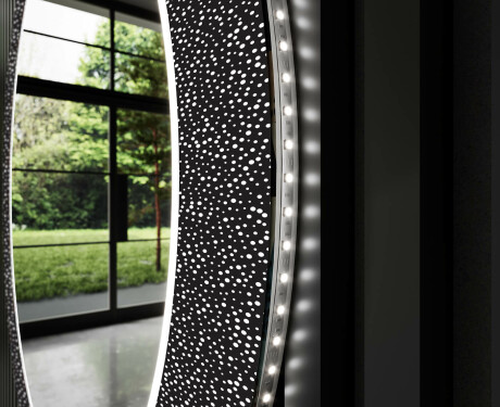 Okrągłe podświetlane lustro dekoracyjne LED do łazienki - Dotts #11