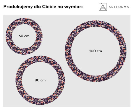 Okrągłe lustro do łazienki dekoracyjne z oświetleniem LED - Elegant Flowers #2