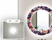 Okrągłe podświetlane lustro dekoracyjne LED do łazienki - Elegant Flowers #4