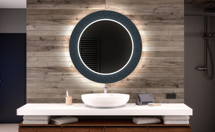 Okrągłe podświetlane lustro dekoracyjne LED do łazienki - Elegant