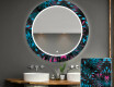 Okrągłe lustro do łazienki dekoracyjne z oświetleniem LED  - Fluo Tropic