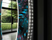 Okrągłe podświetlane lustro dekoracyjne LED do łazienki - Fluo Tropic #11