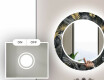 Okrągłe podświetlane lustro dekoracyjne LED do łazienki - Goldy Palm #4