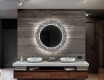 Okrągłe podświetlane lustro dekoracyjne LED do łazienki - Letters #12